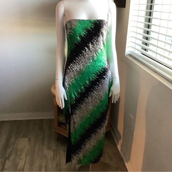 Nasty Gal Strapless Sequin Dress - Picture 1 of 8